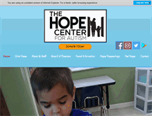 Tablet Screenshot of hopecenterforautism.org